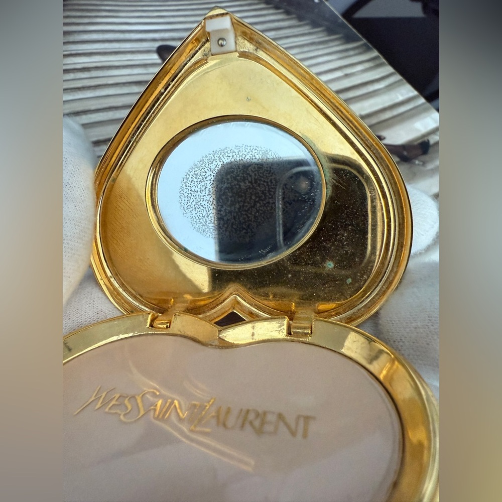 LOT 2233 18K gold plated jewel YSL Vintage POWDER case mirror Robert Goossens - Picture 9 of 17